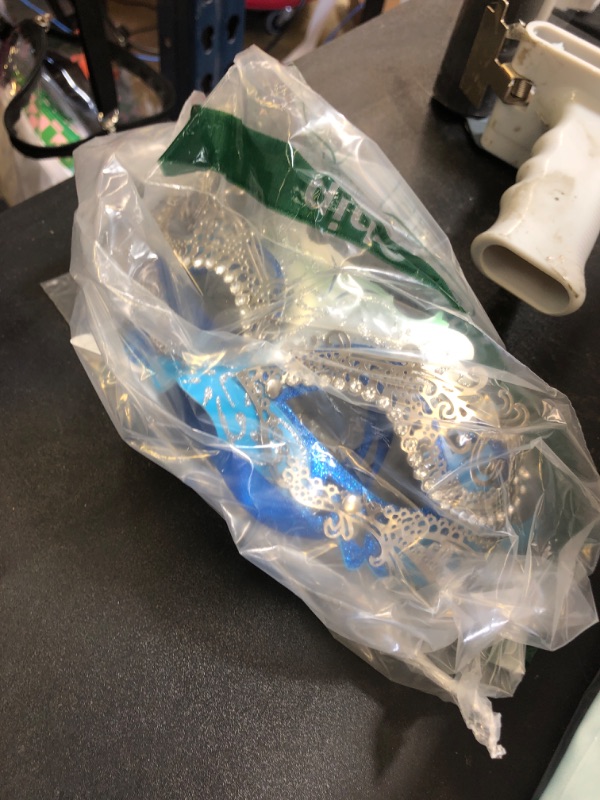 Photo 1 of Hoshin Masquerade Mask, Mardi Gras Deecorations Venetian Masks for Womens (Blue & Silver)