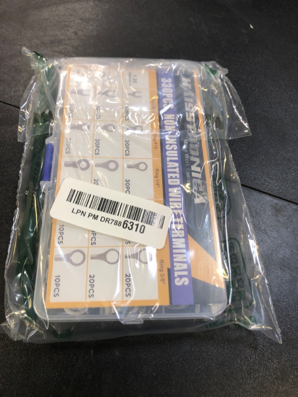 Photo 1 of haisstronica 330PCS Non-Insulated Wire Connectors Kit,Brazed Seam Fork Ring Terminals of Tinned Red Copper,AWG 22-10 Electrical Wire Crimp Connectors