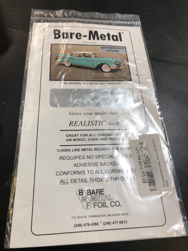 Photo 1 of Chrome Bare-Metal Foil Model Car Truck Kit Adhesive by Bare Metal Foil
