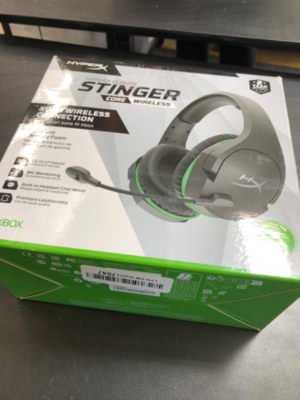 Photo 1 of HyperX CloudX Stinger Core – Wireless Gaming Headset, for Xbox Series X|S and Xbox One, Memory foam & Premium Leatherette Ear Cushions, Noise-Cancelling,Black