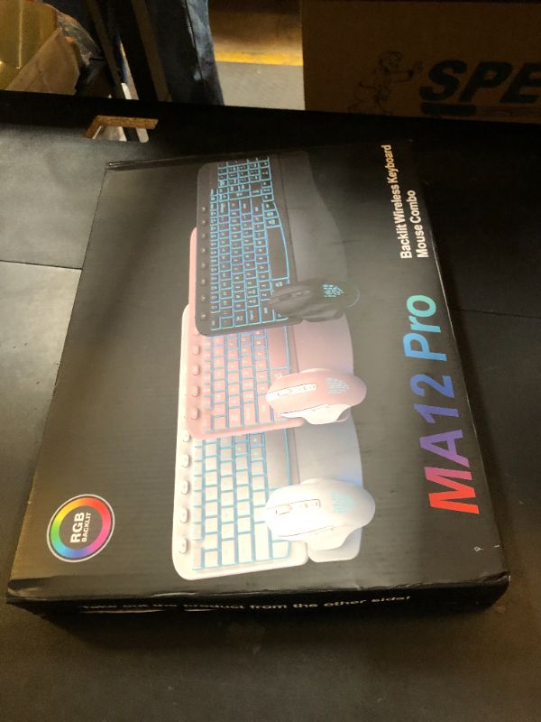 Photo 1 of SABLUTE Ergonomic Wireless Keyboard and Mouse Combo - Wave Keyboard with Soft Leather Wrist Rest, Resistant Keys, RGB Backlit Rechargeable Set for PC/Mac/Chromebook (Black)