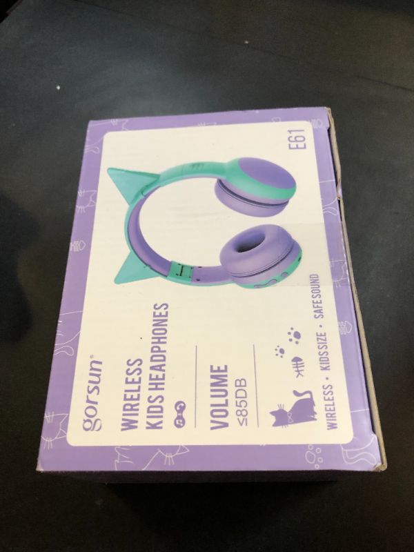 Photo 1 of gorsun Kids Bluetooth Headphones, Portable Wireless Headset for Kids, Bluetooth 5.3, Over-Ear Cat Ear Toddler Headphones with Microphone, 85dB Volume Limited, 40 Hours Playtime-Purple