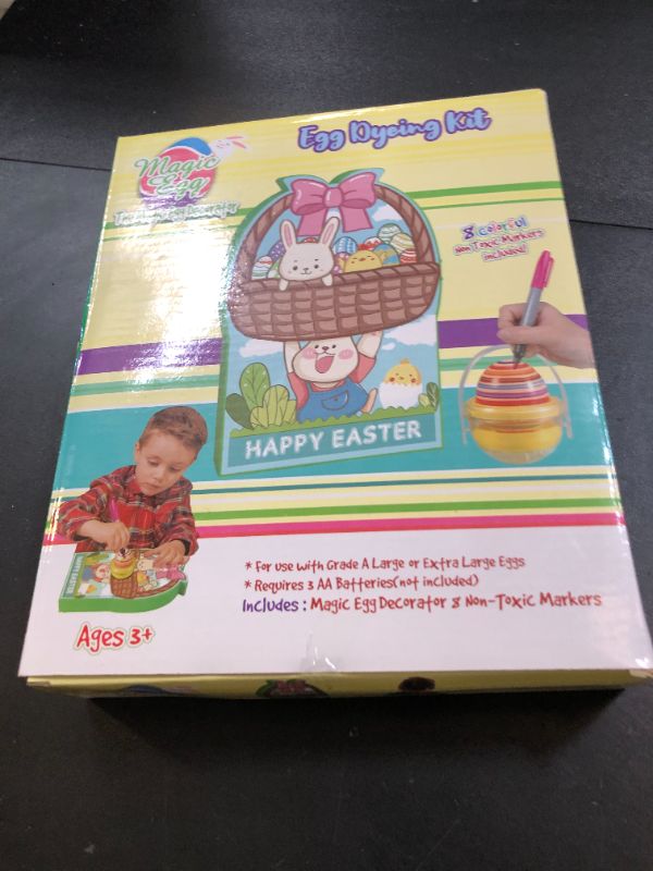 Photo 1 of Oiuros Motorized Easter Egg Decorator Kit, Easter Egg Spinner Decorating Kit Easter DIY Eggs Spin Machine with 6 Eggs and 8 Colorful Markers for Adults Kids