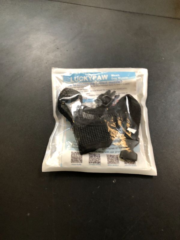 Photo 1 of LUCKYPAW Dog Muzzle, Mesh Muzzle for Small Medium Dogs, Soft Mouth Cover to Prevent Biting Chewing, Drinkable Breathable Adjustable Puppy Mouth Guard (S, Black)