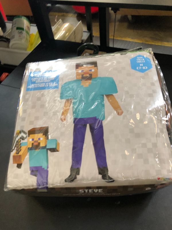 Photo 1 of Steve Deluxe Minecraft Costume, Multicolor, Medium (7-8)