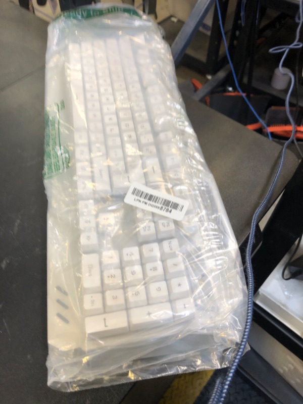 Photo 1 of EWEADN Typewriter Style Mechanical Gaming Keyboard, Wired Mechanical Keyboards,104 Keys Backlit LED Keyboards, Media Control Knob, Wired Computer Keyboard Pink Switch for Windows/Mac/PC