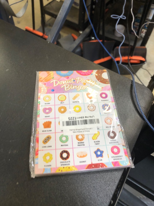 Photo 1 of HMJKL Donut Bingo Game, Sweet Party Bingo Cards Set, Birthday Party Bingo Supplies for Adults, Family Friends Activities Favors Decorations for 24 Player, 01