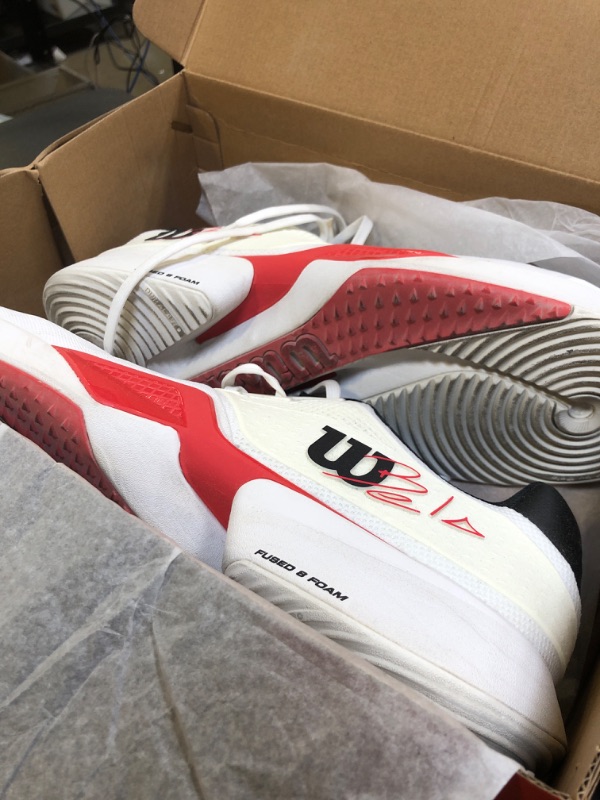Photo 1 of WILSON Men's Sneaker, White/Red/Black, 14