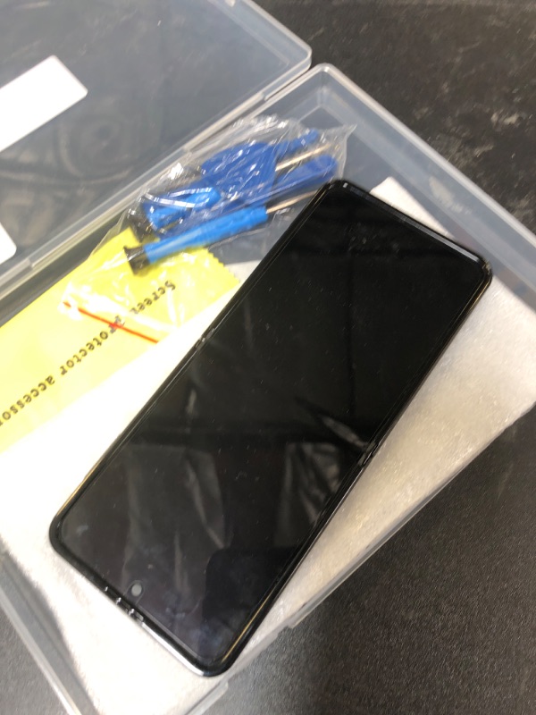 Photo 1 of Foufinin for Samsung Galaxy Z Flip 3 5G Screen Replacement for Samsung Z Flip3 5G Screen Replacement with Frame F711B F711U F711W LCD Display Touch Digitizer Assembly with Tools Black 6.7 Inch