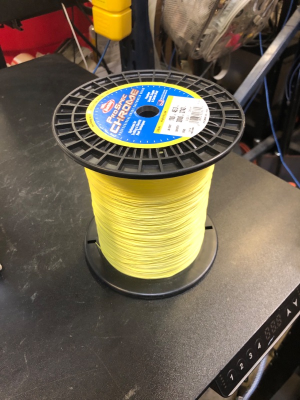 Photo 1 of Berkley ProSpec Chrome Braided Fishing Line, Hi-Vis Yellow, 100 lb | 45.3 kg, 3000 yd | 2743 m, Suitable for Saltwater Environments