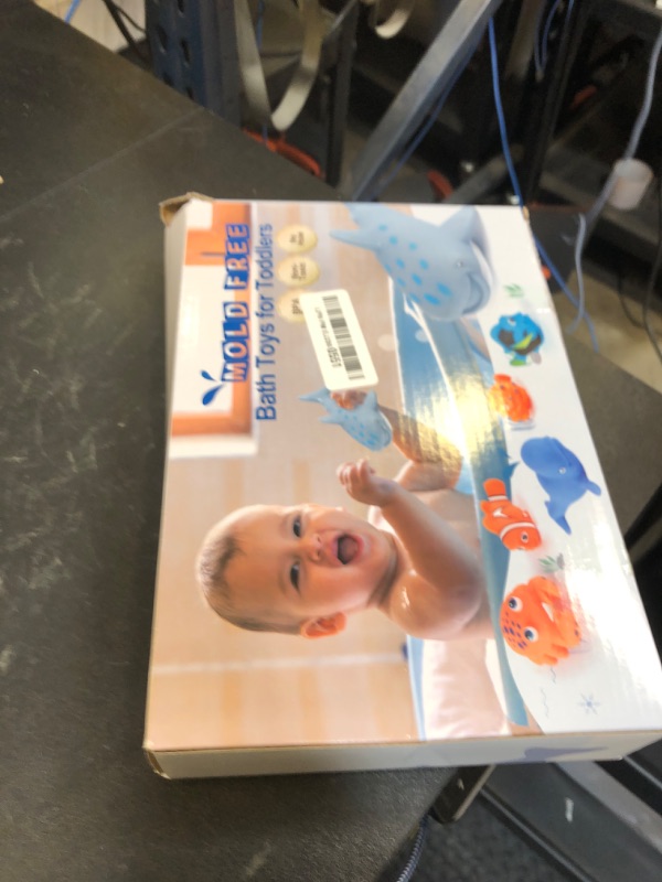 Photo 1 of No Hole Mold Free Bath Toys for Toddlers 1-3, Water Toys for 6-12 Months Infants with Storage Bag, Baby Shark Toys for Pool, Bathtub, Beach, Shower, Tub, Kids Boys Girls Gifts