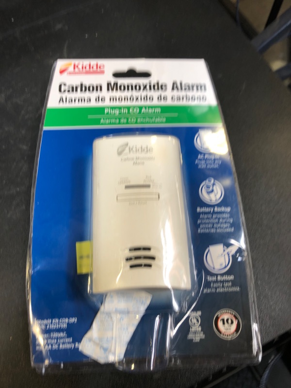 Photo 1 of Kidde Carbon Monoxide Detector, Plug In Wall with AA Battery Backup, Test-Hush Button