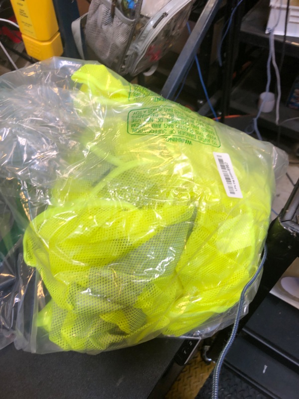Photo 1 of PeerBasics Safety Vests 10 Pack - Yellow Reflective High Visibility, Hi Vis Silver Strip, Men Women, Work, Cycling, Runner, Surveyor, Volunteer, Crossing Guard, Road, Construction, Neon (Mesh, 10)