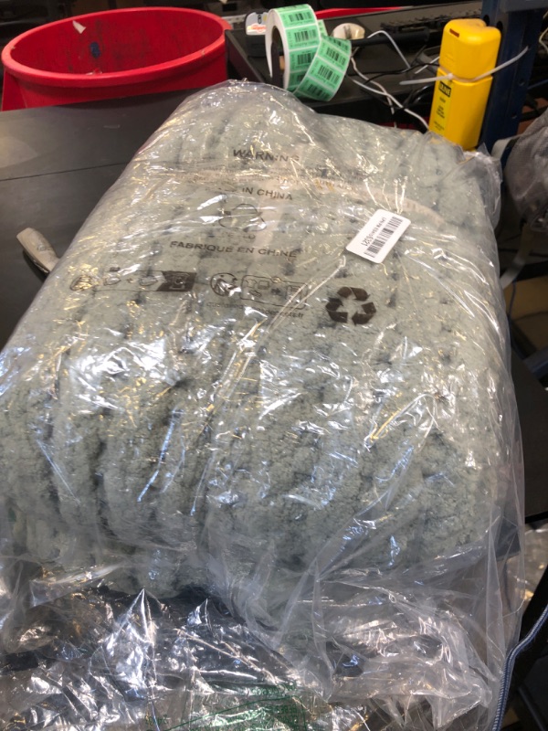 Photo 1 of Amélie Home Chunky Knit Throw Blanket for Couch, Soft Chenille Crochet Blanket for Bed, 60"x80", Sage Green