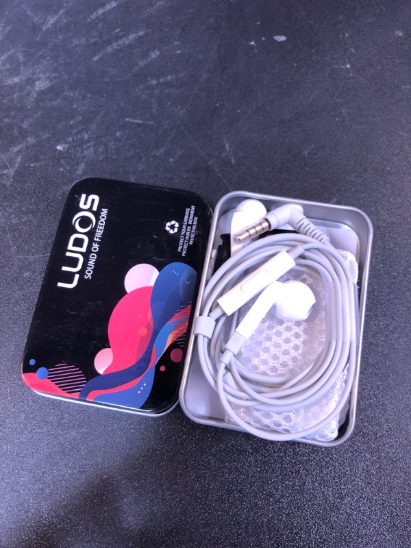 Photo 1 of LUDOS FEROX Wired Earbuds in-Ear Headphones, , Earphones with Microphone, Noise Isolation Corded for 3.5mm Jack Ear Buds for iPhone, Samsung, Computer, Laptop, Kids, School Students