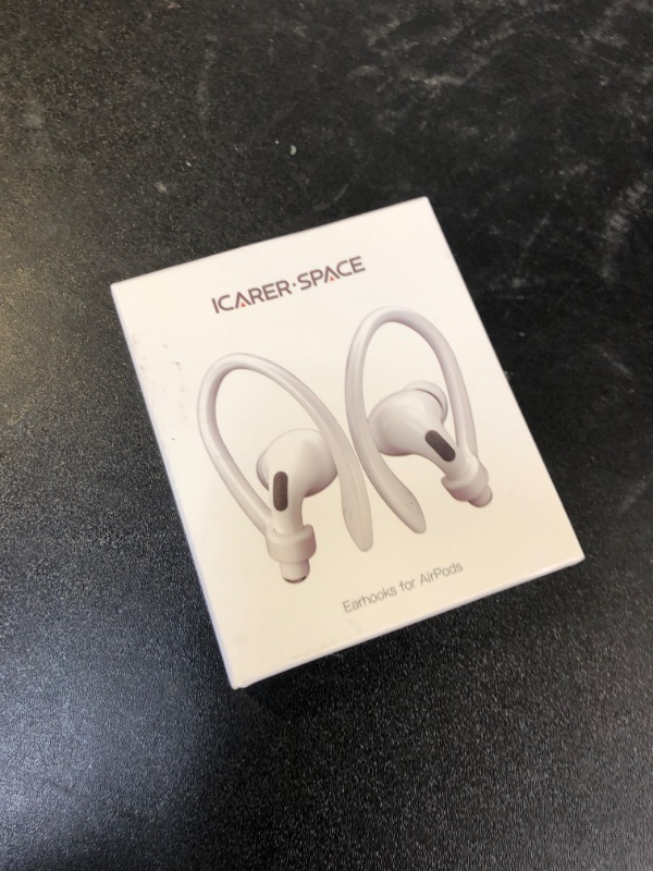 Photo 1 of ICARERSPACE AirPods Ear Hooks - Upgraded Anti Slip Sports Clip Hooks for AirPods 1, 2, 3, 4, Pro and Pro 2 Transparent