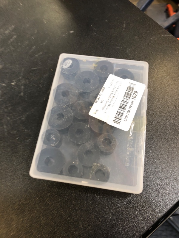 Photo 1 of 20 Pack Thick Rubber Washers - Round & Flat Spacers, 4 Sizes, Black Rubber Bushings