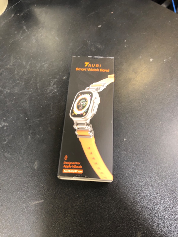 Photo 1 of TAURI Designed for Apple Watch Band for Apple Watch Ultra 2/ Ultra 49mm [Liquid Silicone + Stainless Steel Metal Connector Band] for Series 10/9/8/7/6/SE/5/4 46mm/45mm/44mm Men, Black