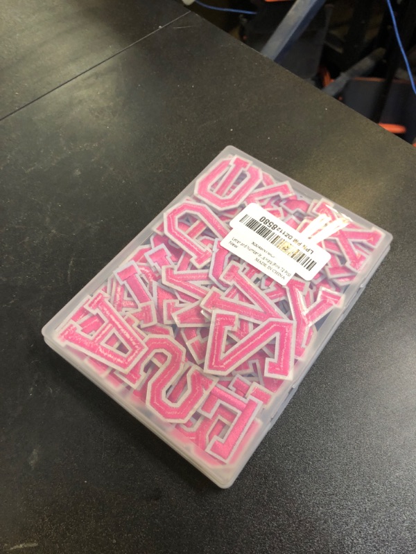 Photo 1 of Letter and Number Iron On Patches, A-Z Alphabet and Numbers 0-9 Embroidery Applique Patch, DIY Decorative Heat Press Patches for Clothing Jeans Jackets Backpacks Hats (Pink 72 Pcs)