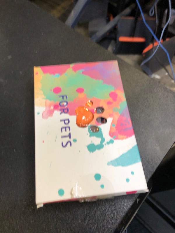 Photo 1 of PUPTECK Cat Harness and Leash Set Escape Proof, Adjustable Soft Lightweight Kitten Harness with Airtag Holder for Small Medium Cats Walking, Orange Geometry