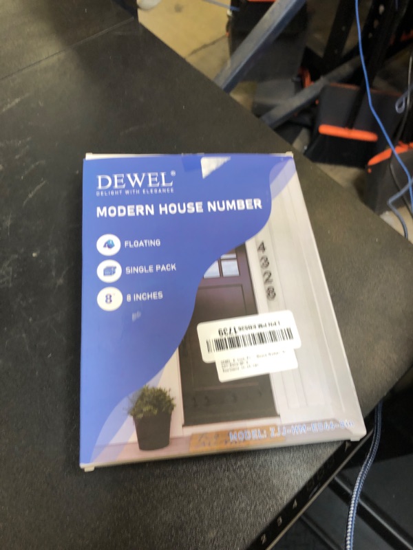 Photo 1 of DEWEL 8 inch Floating Large House Numbers for Outside, Black Modern House Address Numbers Decor for 911 Visibility Signage with Nail Kits (House Number 3)