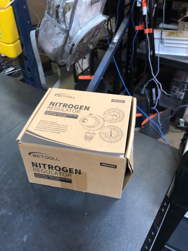 Photo 1 of BETOOLL Nitrogen Regulator with 0-600 PSI Delivery Pressure Equipment Brass Inlet Outlet Connection Gauges
