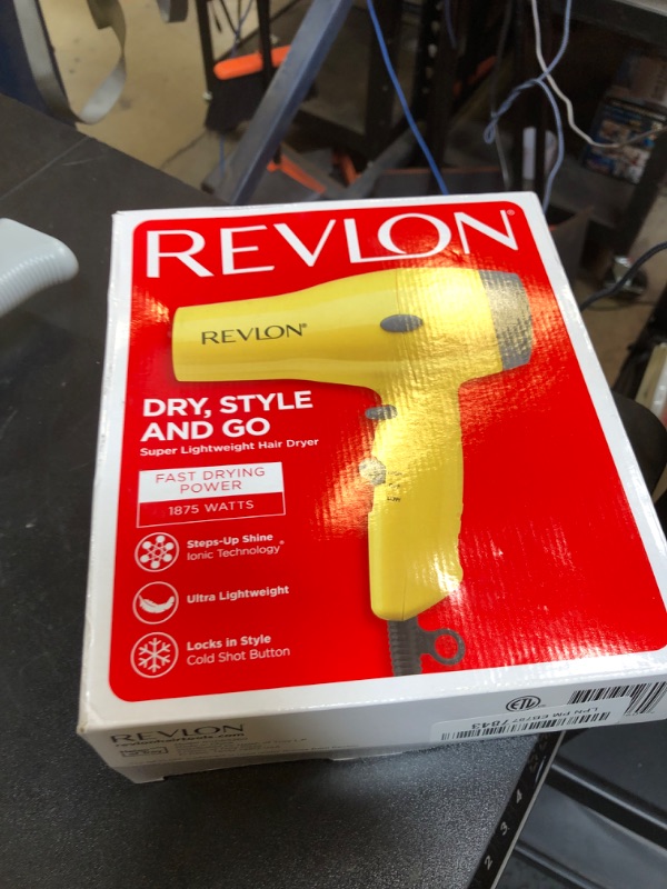 Photo 1 of REVLON Compact Hair Dryer | 1875W Lightweight Design, Perfect for Travel, (Yellow)