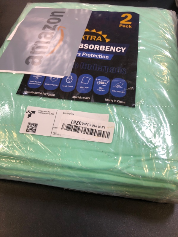 Photo 1 of 2 Pack 36” x 54” Extra Heavy Absorbency Washable Underpads, Waterproof Nursing Pads Incontinence Bed Pads, Reusable Washable Pee Pads for Dogs, Diaper Changing & Adults, Mattress Protector
