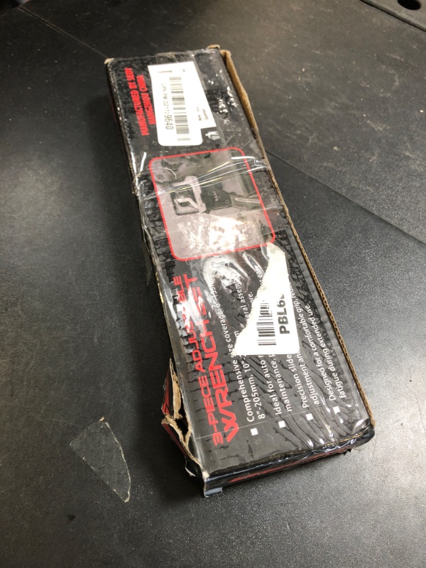 Photo 1 of Adjustable Wrench Set Pipe Spanner: 6" 8" 10" Wide Jaw Black Oxide Wrench With Cushion Grip, Laser Marked Metric & SAE Scales, CR-V Steel for Professional