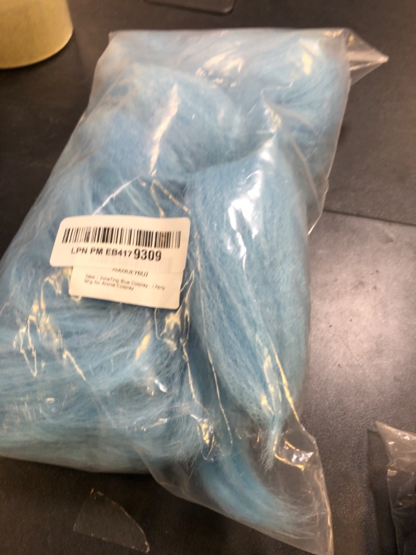Photo 1 of JoneTing Short Blue Spiky Wig ?+Hair Cap +Unibrow? Short Blue Spiked Wigs for Men Blued Cosplay Wig Adults Blued Funny Wigs for Halloween Peluca Azul Party for Anime Cosplay