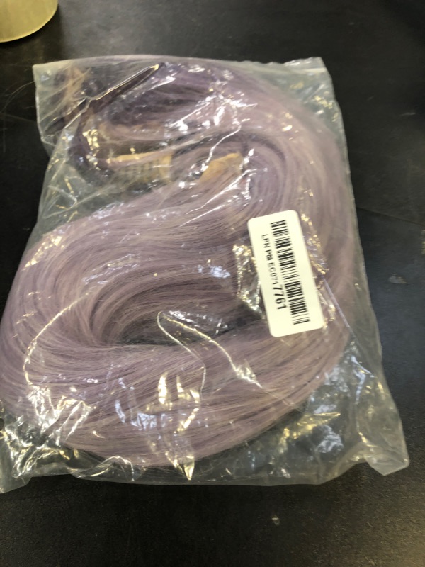 Photo 1 of QD-Tizer Synthetic Lace Front Wigs Purple Long Straight Lace Front Wig Light Purple Ombre Color Free Part Lace Wig Natural Hair 24 inch