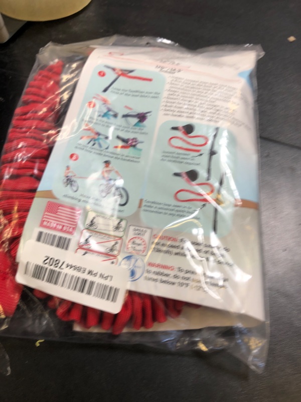 Photo 1 of TowWhee - The Original Bike Bungee Tow Rope | MTB & Cycling Stretch Pull Strap for Riding Further with Your Friend, Child, Kids | Compatible with Any Bicycle (Kids Connect Kit Red)