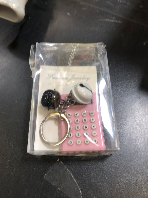 Photo 1 of Cute Cookies Portable Mini Electronic Calculator Key Chain, Candy Color Digits with Silicone Buttons, 2 in 1