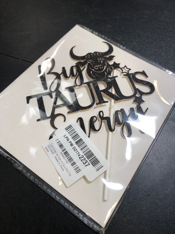 Photo 1 of Big Taurus Energy Cake Topper, Taurus Birthday Cake Decor, Taurus Season Decorations, Zodiac Party Decor, Horoscope Birthday Party Decorations, Black Glitter