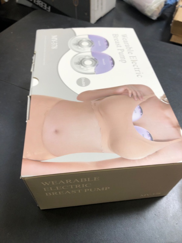 Photo 1 of Electric Breast Pump Hands Free, Wearable Breast Pump with 4 Modes/12 Levels, Portable Painless Pumping, Adjustable Flange Sizes 19/21/24mm, Timer LCD Display Memory Function, 2 Pack Purple