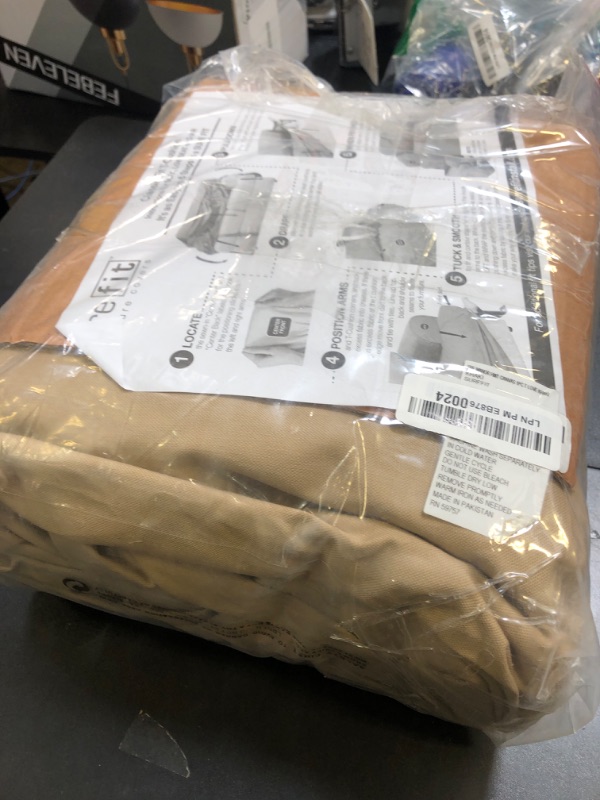 Photo 1 of SureFit Heavyweight Cotton Duck One Piece Loveseat Slipcover - Khaki
