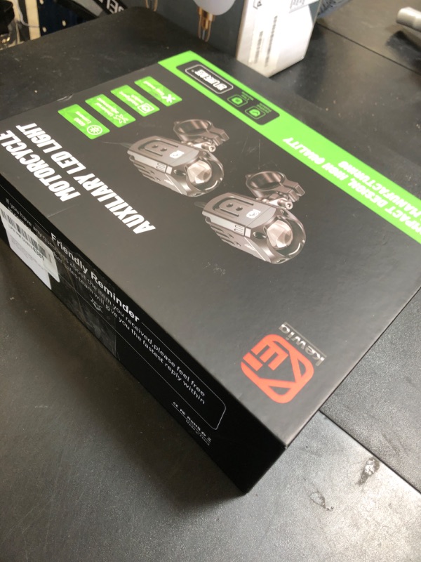 Photo 1 of Kewig 60W Motorcycle Auxiliary LED Fog Light Driving Spotlights White/Amber Fog Light Kit with Switch Mount Brackets Wire Harness Switch Waterproof Offroad Work Lights for Motorcycle ATV Truck