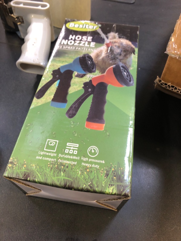 Photo 1 of Besiter Garden Hose Nozzle Sprayer: 2 Pack 10 Watering Patterns Spray Nozzles Heavy Duty Hose Head Hose Attachment