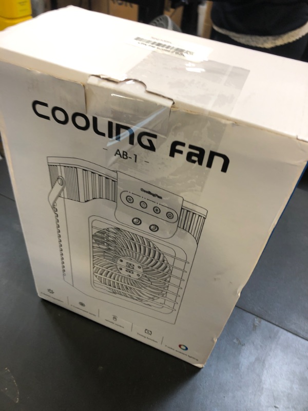 Photo 1 of Portable Air Conditioner, LEAEYFE 3 Higher Speeds With 1200ml Extra Large Water Tank, 7 Color Lights 2/8 Hour Timer, 120° OscillatingCooling Fan For Desk, Home, Bed and Living Room