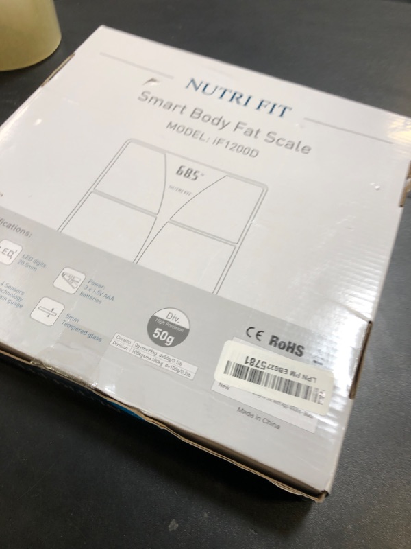 Photo 1 of NUTRI FIT Scale for Body Weight and Fat Percentage, Digital Bathroom Smart Bluetooth Scale LED Display, 15 Body Composition Analyzer Baby Weight BMl Health Monitor Sync with App 400lbs - Black