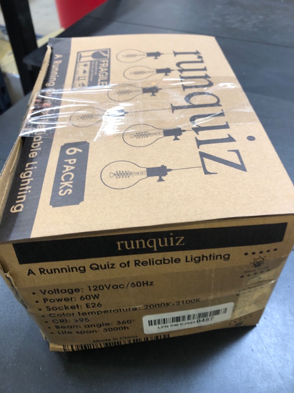 Photo 1 of runquiz Edison Incandescent Light Bulbs 60 Watt, G25(G80) Vintage Light Large Bulb, 6-Pack Globe Bulbs 2100K Warm White, E26 Medium Base Dimmable, 240 Lumens Filament, Vanity Light Bulbs for Bathroom