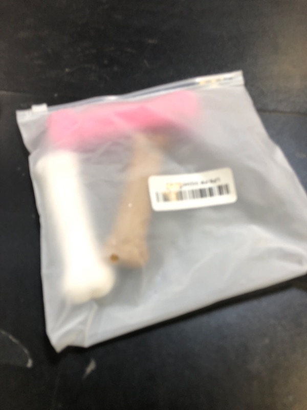 Photo 1 of Nylabone Puppy Chew Toys & Natural Treat Triple Pack, Pink, Chicken & Bacon Flavor, Small - Up to 25 Ibs, 3 Pack