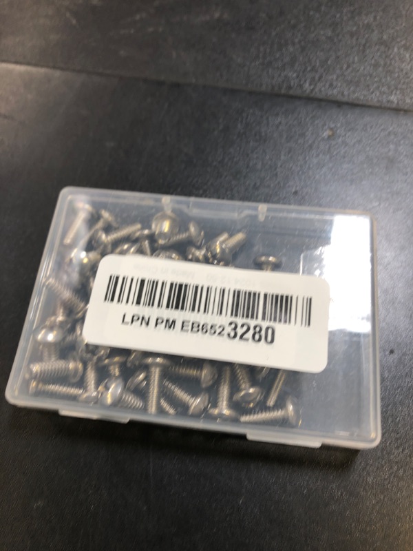 Photo 1 of 10-24 x 1/2" (1/2" to 3" Available) Pan Head Machine Screws, Full Thread, 304 Stainless Steel 18-8, Pack of 50