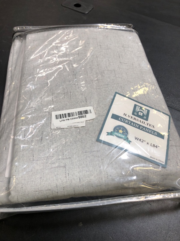 Photo 1 of H.VERSAILTEX 100% Blackout Curtains for Bedroom Thermal Insulated Linen Textured Curtains Heat and Full Light Blocking Drapes Living Room Curtains 2 Panel Sets, Glacier Gray, 42x84 Inch
