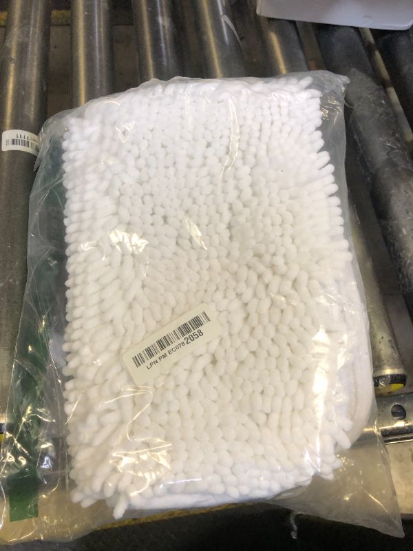 Photo 1 of OLANLY Bathroom Rugs 24x16, Extra Soft Absorbent Chenille Bath Rugs, Rubber Backing Quick Dry, Machine Washable Bath Mats for Bathroom Floor, Tub and Shower, Home Decor Accessories, White