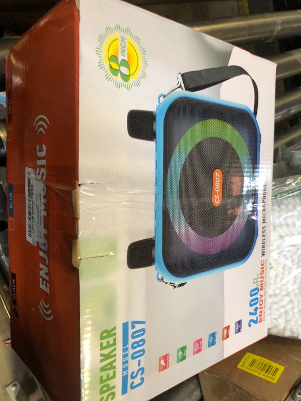 Photo 1 of Karaoke Machine, Portable Bluetooth Karaoke Speaker for Kids Adults, Unique Singing Machine with Two Wireless Microphones Storage Hole, Ideal Gifts for Girls Boys