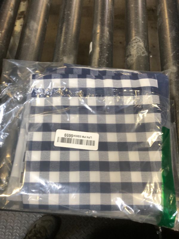 Photo 1 of HOPLEE Navy Blue Decorative Pillow Cover 16x16 Pillow Cover with Buffalo Plaid, Solid Navy Blue, Tricking Stripe and Gingham Plaid Design 16x16 Inches Set of 4