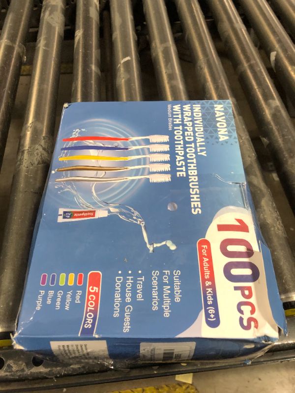 Photo 1 of Navona 100 PCS Disposable Toothbrush with Toothpaste Bulk, Travel Toothpaste, Bulk Toothpaste, Individually Wrapped Bulk Toothbrush, Ergonomics Handle, Soft Bristle, Perfect for Travel Hotel Donation