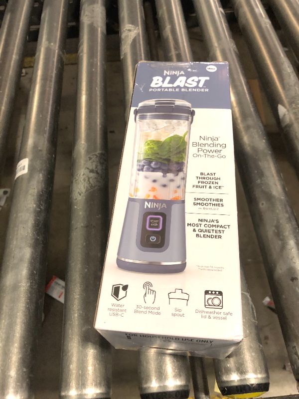Photo 1 of Ninja BC151NV Blast Portable Blender, Cordless, 18oz. Vessel, Personal Blender-for Shakes & Smoothies, BPA Free, Leakproof-Lid & Sip Spout, USB-C Rechargeable, Dishwasher Safe Parts, Denim Blue