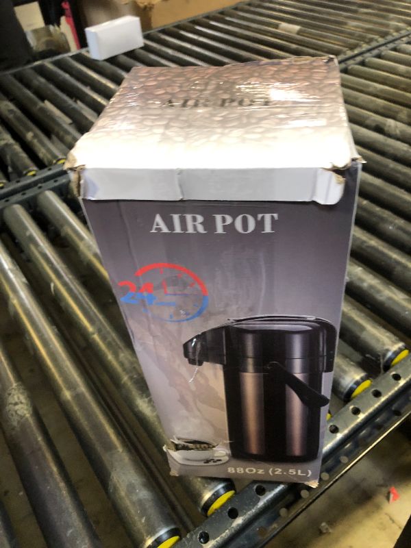Photo 1 of PARACITY Upgraded Airpot Coffee Carafe with Double Pump 84oz/2.5L Stainless Steel Drink Dispenser for Hot/Cold Beverage with Lazy Susan Base, Coffee Termos Para Cafe for Hot Cocoa for Parties